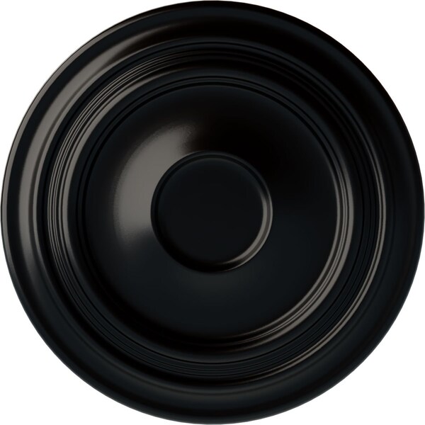 Ekena Millwork Traditional Ceiling Medallion (Fits Canopies up to 5 1/2"), 24 3/8"OD x 1 1/2"P, Jet Black CM24TRBLF - main